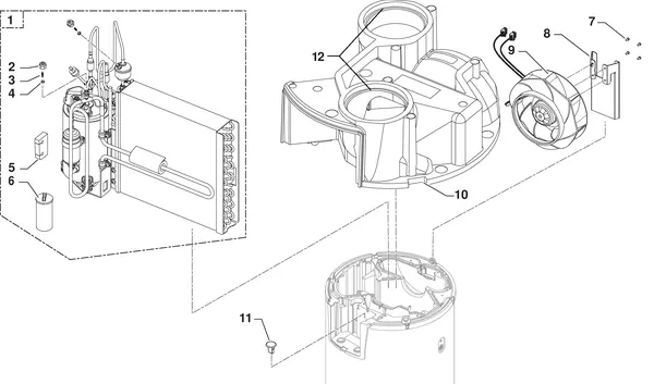 Exploded view Remeha Azorra Ace 250 H: Warmtepomp