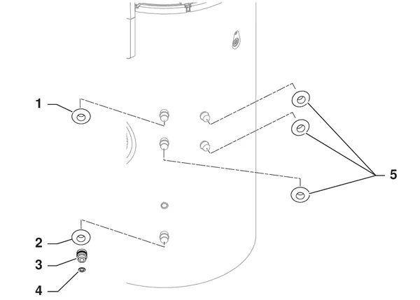 Exploded view Remeha Azorra Ace 200 H: Aansluitingen 200