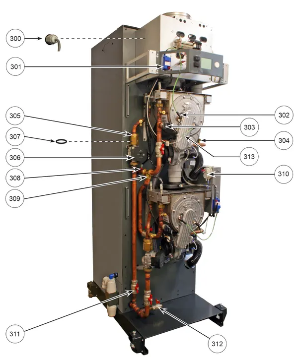 Exploded view Remeha CWH Ace 120/302: Pomp t m serienr 22xxxxxx