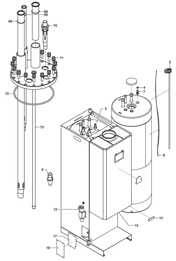 Exploded view Remeha Sentry Malvern CWH: Sentry malvern cwh