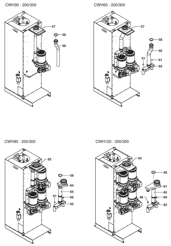 Exploded view Remeha Sentry Malvern CWH: Sentry malvern cwh