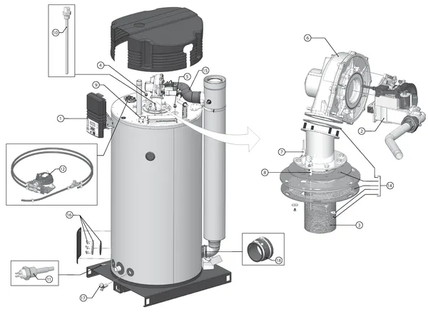Exploded view A.O. Smith BFC 100: Accessoires