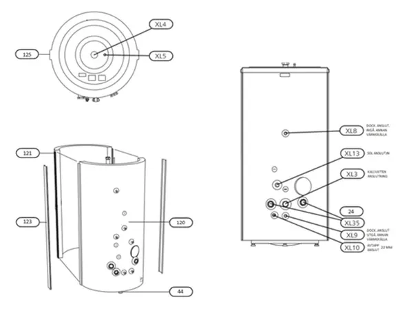 Exploded view Nibe VPB 750: Mantel