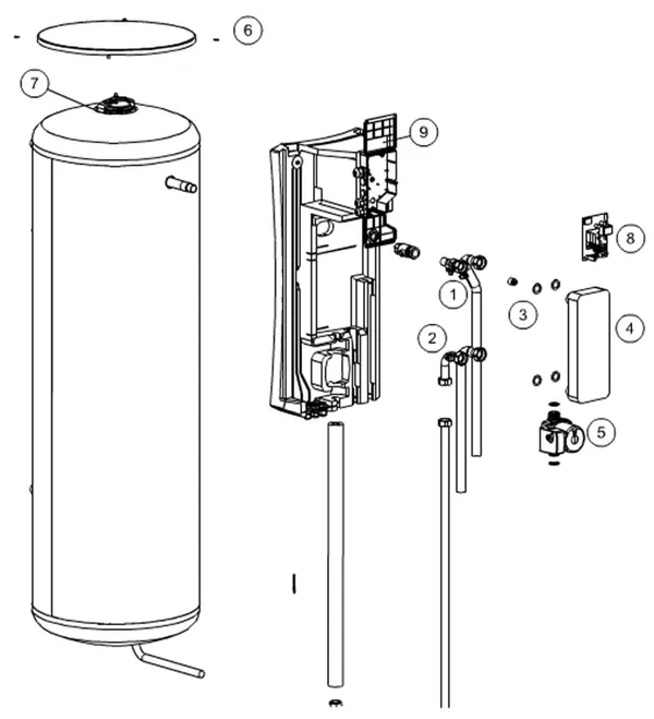 Exploded view Itho Daalderop OLB2 300 ES: Totaaloverzicht