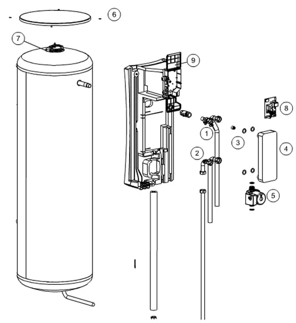 Exploded view Itho Daalderop OLB2 300 DDSLT: Totaaloverzicht