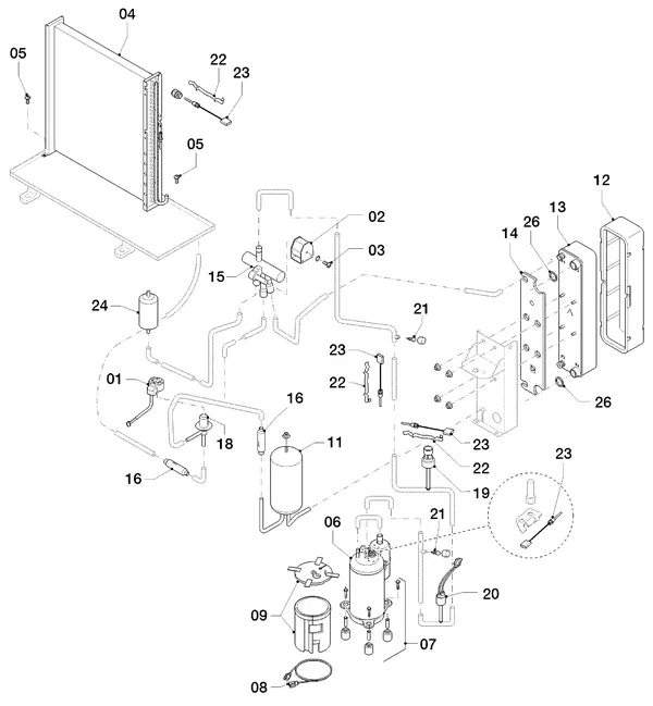 Exploded view AWB GeniaAir 5/2: Delen koudecircuit