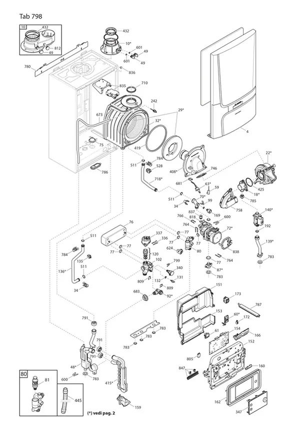 Exploded view Remeha Calenta Ace-Matic 40c: Totaaloverzicht