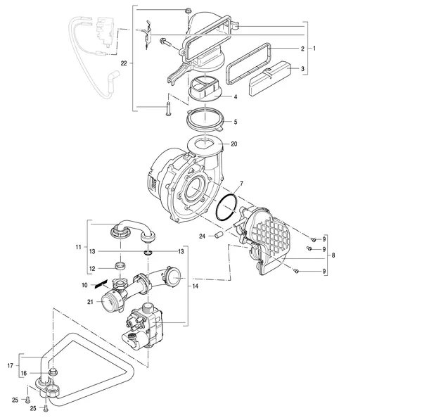 Exploded view Nefit (Bosch) 9700i HR25: Gasregelblok