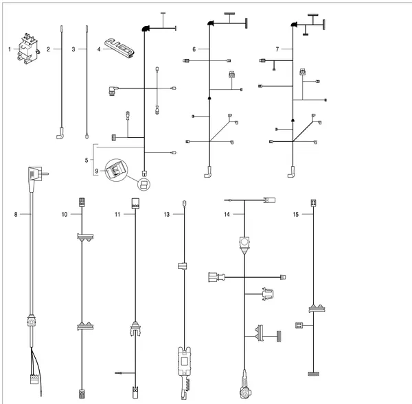 Exploded view Nefit (Bosch) 9700i HR50: Kabelboom