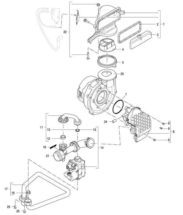 Exploded view Nefit (Bosch) 9700i AquaPower Plus HRC30 CW6: Gasregelblok