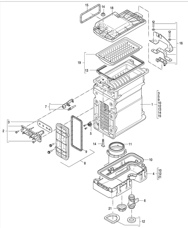 Exploded view Nefit (Bosch) 9700i AquaPower Plus HRC30 CW6: Warmtewisselaar