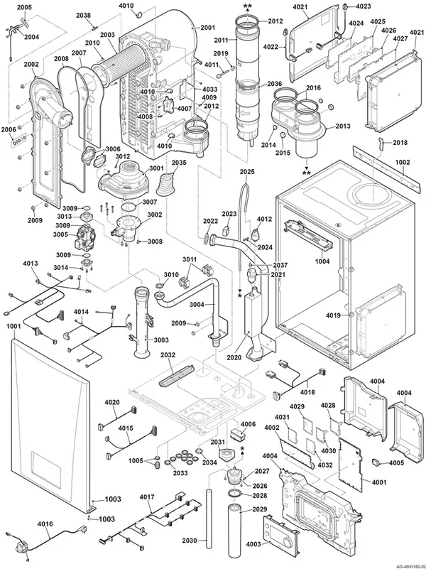 Exploded view Remeha Quinta 115 (2025): Totaaloverzicht