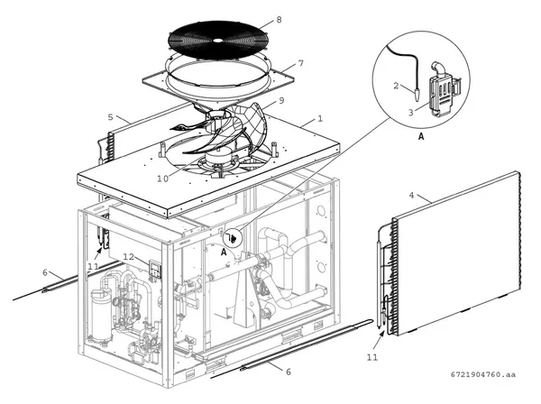 Exploded view Bosch Compress 3000 AWP (CS3000AWP 16): Ventilator warmtewisselaar