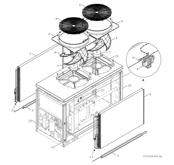 Exploded view Bosch Compress 3000 AWP (CS3000AWP 36 P): Ventilator warmtewisselaar