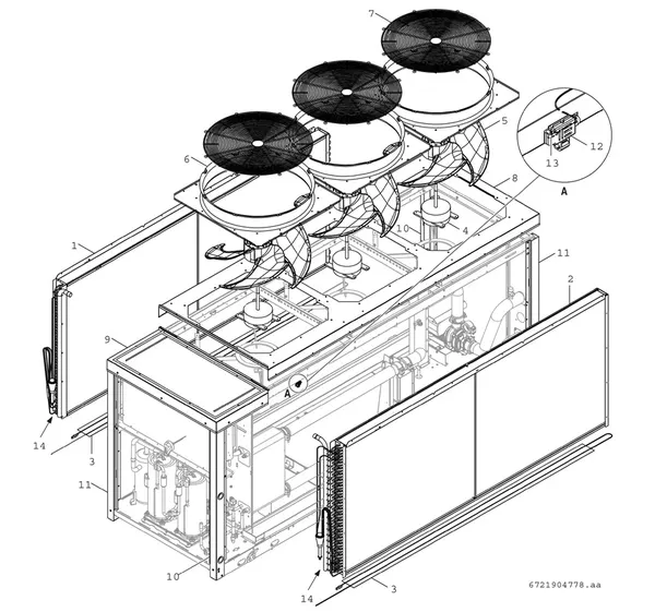 Exploded view Bosch Compress 3000 AWP (CS3000AWP 53 P): Ventilator warmtewisselaar