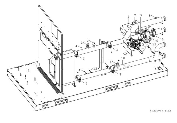 Exploded view Bosch Compress 3000 AWP (CS3000AWP 36 S): Inverterpomp warmwater omschakelventiel