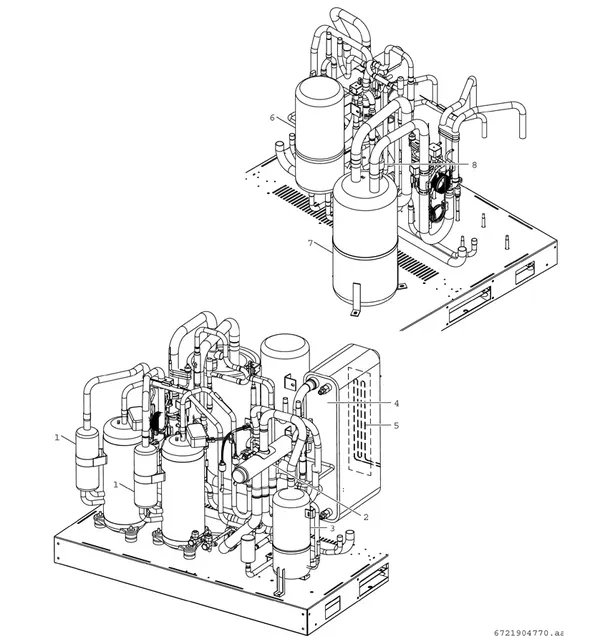 Exploded view Bosch Compress 3000 AWP (CS3000AWP 36 PC): Compressor platenwisselaar