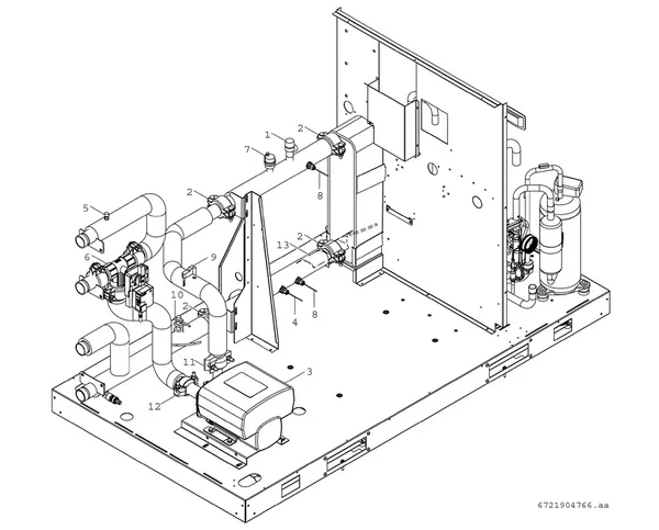 Exploded view Bosch Compress 3000 AWP (CS3000AWP 24 SC): Inverterpomp warmwater omschakelventiel