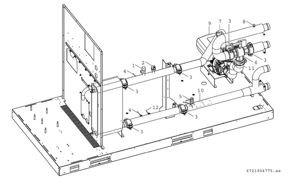 Exploded view Bosch Compress 3000 AWP (CS3000AWP 36 SC): Inverterpomp warmwater omschakelventiel
