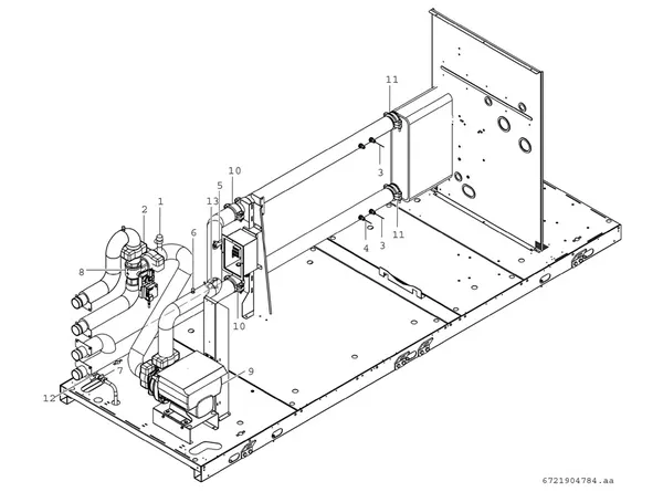 Exploded view Bosch Compress 3000 AWP (CS3000AWP 53 SC): Inverterpomp warmwater omschakelventiel