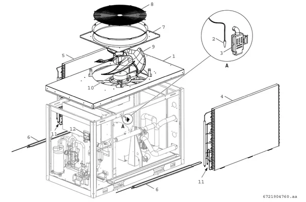 Exploded view Bosch Compress 3000 AWP (CS3000AWP 19 C): Ventilator warmtewisselaar