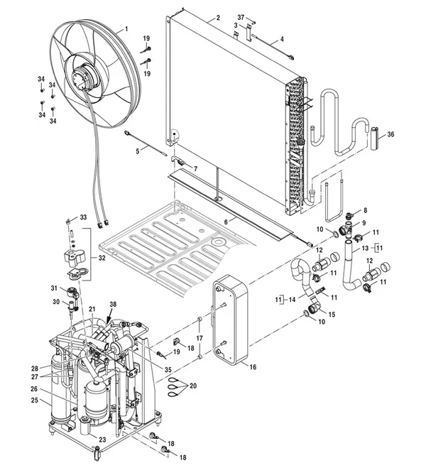 Exploded view Bosch Compress 5800i AW 4 OR-S: Koelmiddelcircuit