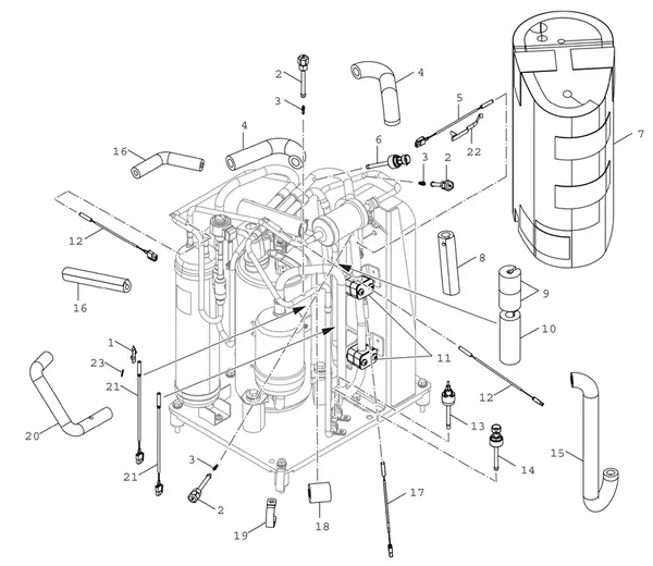 Exploded view Bosch Compress 5800i AW 4 OR-S: Sensoren en isolatie