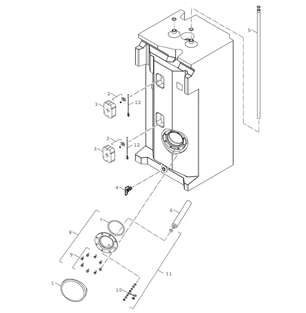 Exploded view Bosch Compress 5800i AW (CS5800iAW 12 M): Boiler
