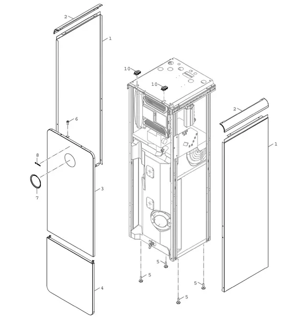 Exploded view Bosch Compress 5800i AW (CS5800iAW 12 M): Toestelmantel