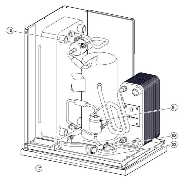 Exploded view Itho Daalderop 5e generatie WPU 75-I (03-00687): Koelzijdig
