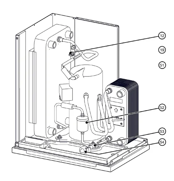 Exploded view Itho Daalderop 5e generatie WPU 45-C (03-00690): Koelzijdig
