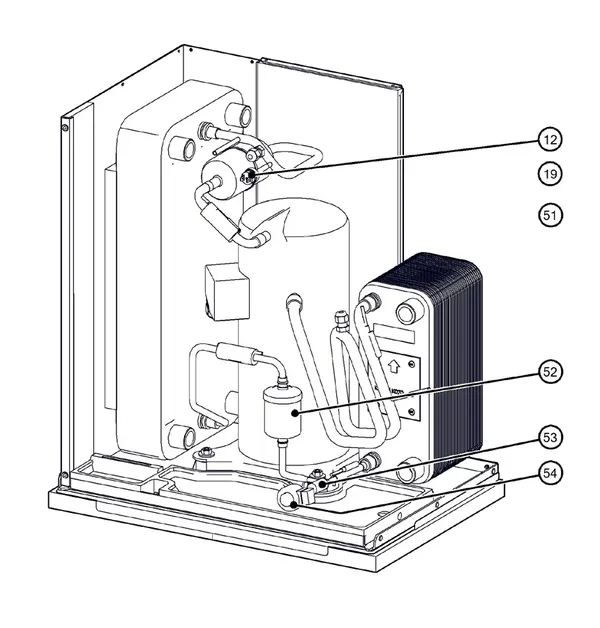 Exploded view Itho Daalderop 5e generatie WPU 65-C (03-00692): Koelzijdig