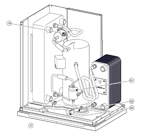 Exploded view Itho Daalderop 5e generatie WPU 75-C (03-00693): Koelzijdig