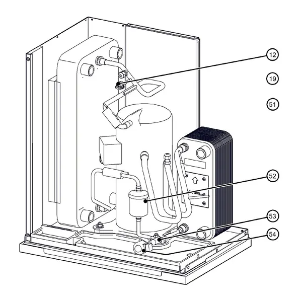 Exploded view Itho Daalderop 5e generatie WPU 45-KC (03-00696): Koelzijdig