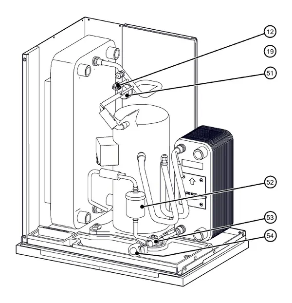 Exploded view Itho Daalderop 5e generatie WPU 65-KC (03-00698): Koelzijdig