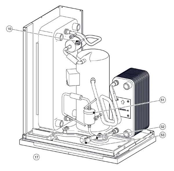 Exploded view Itho Daalderop 5e generatie WPU 75-E (03-00705): Koelzijdig