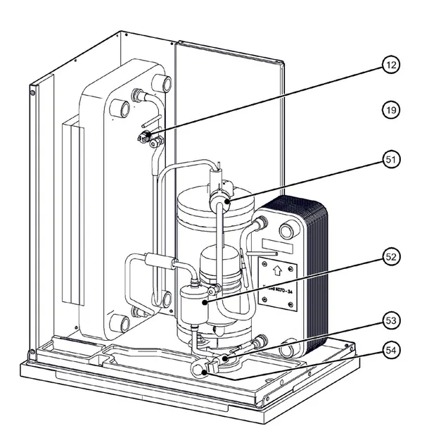 Exploded view Itho Daalderop 5e generatie WPU 25-COE (03-00706): Koelzijdig