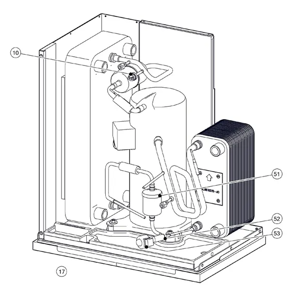 Exploded view Itho Daalderop 5e generatie WPU 75-COE (03-00711): Koelzijdig