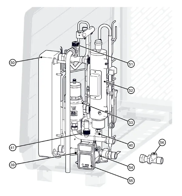 Exploded view Itho Daalderop Amber 95 (03-00764): Hydraulisch
