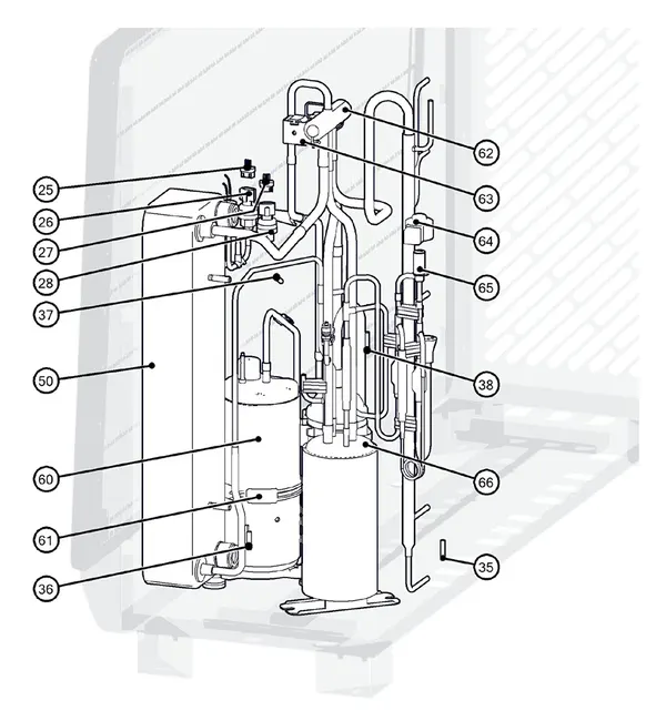 Exploded view Itho Daalderop Amber 95 (03-00764): Koelzijdig