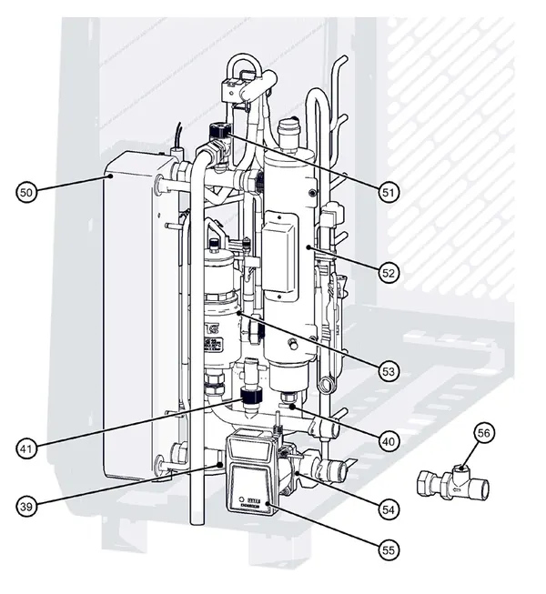 Exploded view Itho Daalderop Amber 120 (03-00765): Hydraulisch