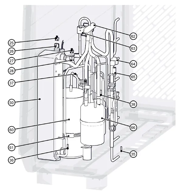 Exploded view Itho Daalderop Amber 120 (03-00765): Koelzijdig