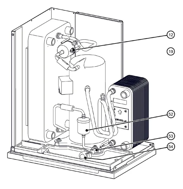 Exploded view Itho Daalderop 5e generatie WPU 75-GE (03-00758): Koelzijdig