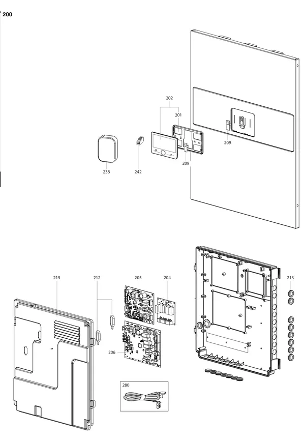 Exploded view Atag Energion IDU WH S 80: Elektrische componenten