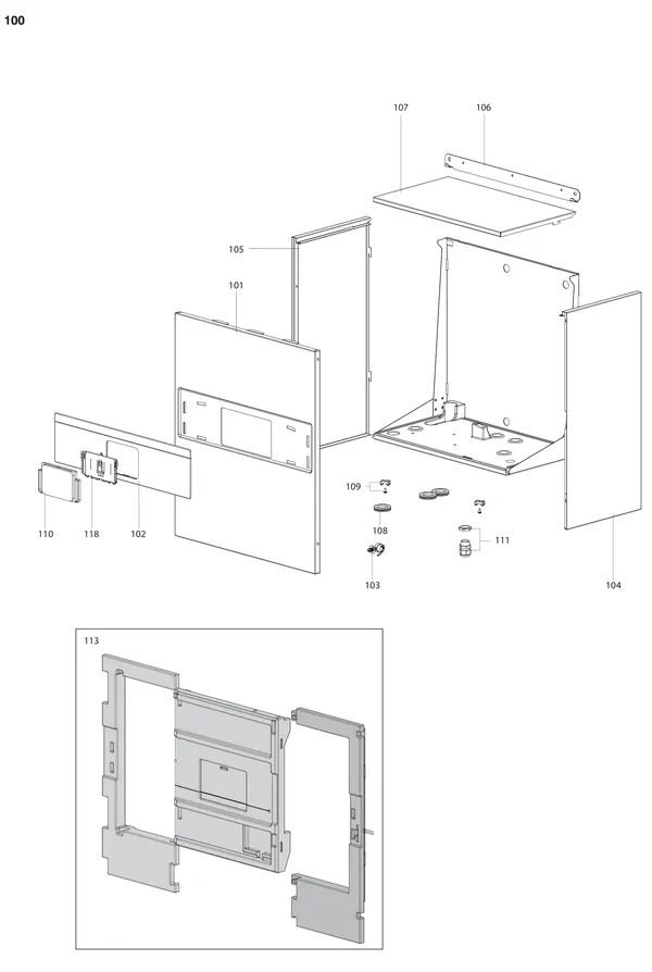 Exploded view Atag Energion IDU WH S 80: Mantel