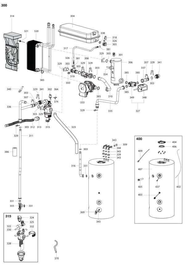Exploded view Atag Energion IDU S F 40-50 2Z: Hydraulische componenten