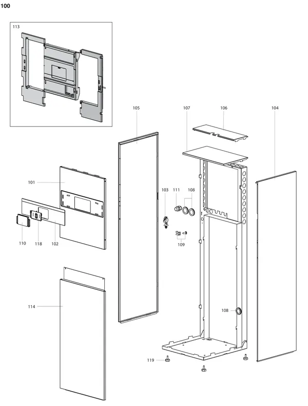 Exploded view Atag Energion IDU S F 40-50 2Z: Mantel