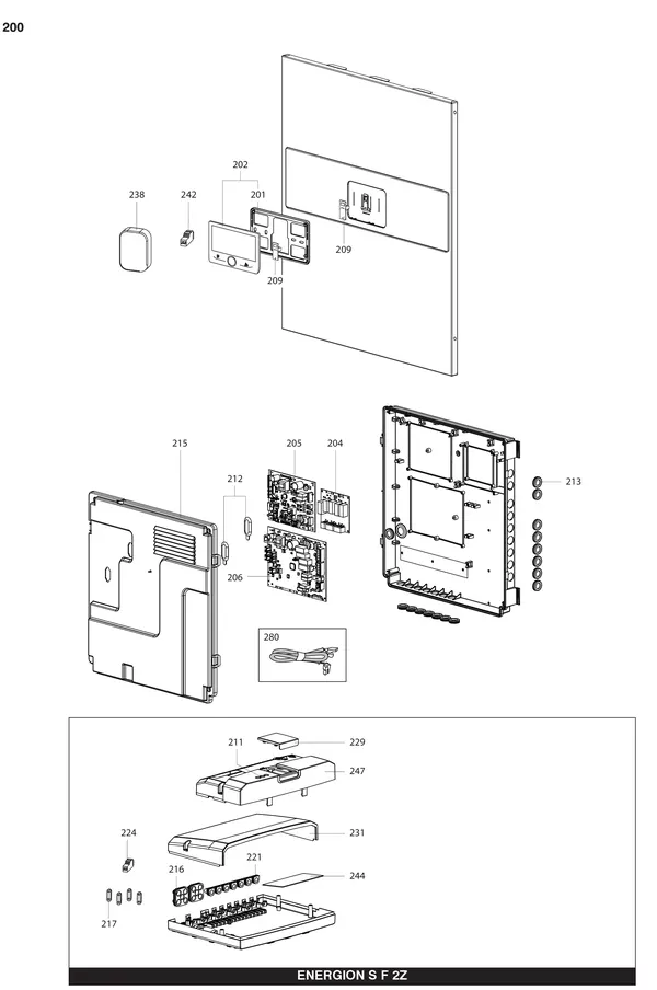 Exploded view Atag Energion IDU S F 80: Elektrische componenten