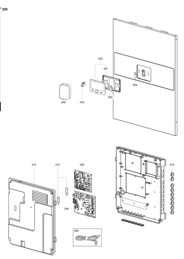 Exploded view Atag Energion IDU S Hybrid 80: Elektrische componenten