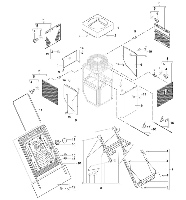 Exploded view Bosch Compress 5800i AWR dakmodel (CS5800iAWR 7 OR-S): Behuizing